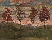 Egon Schiele Four Trees china oil painting reproduction